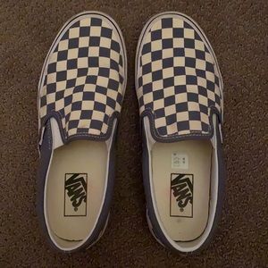 blue checkered vans